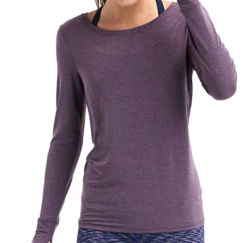 Women's GapFit Breathe tie-back tee - Deep Purple Size: